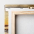 Obraz na płótnie 30x30 - Plaża Morza i Fale Zachodu Słońca - plaża, morze