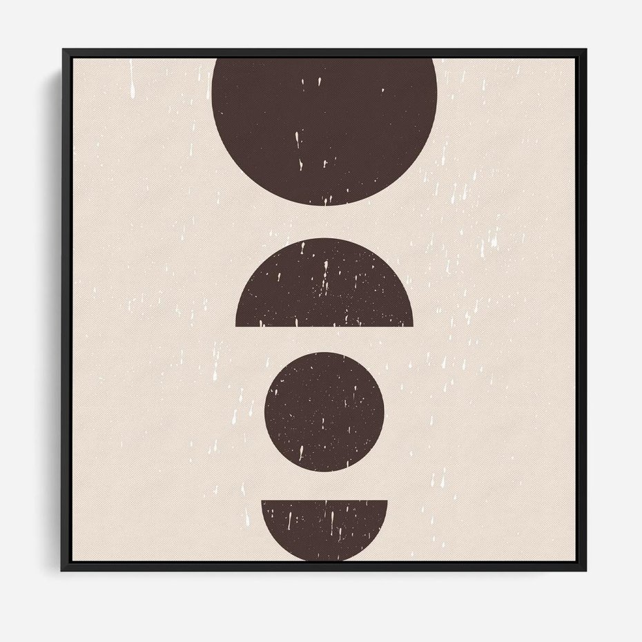 Obraz w ramie 50x50 - Migocące Granice - mid century styl, nowoczesna grafika - rama czarna