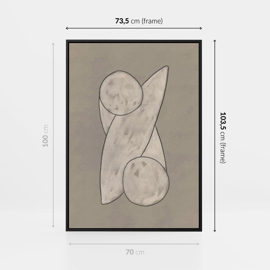 Obraz w ramie 70x100 - Zaklęte Anomalie - nowoczesna geometryczna sztuka, loftowe wnętrze - rama czarna