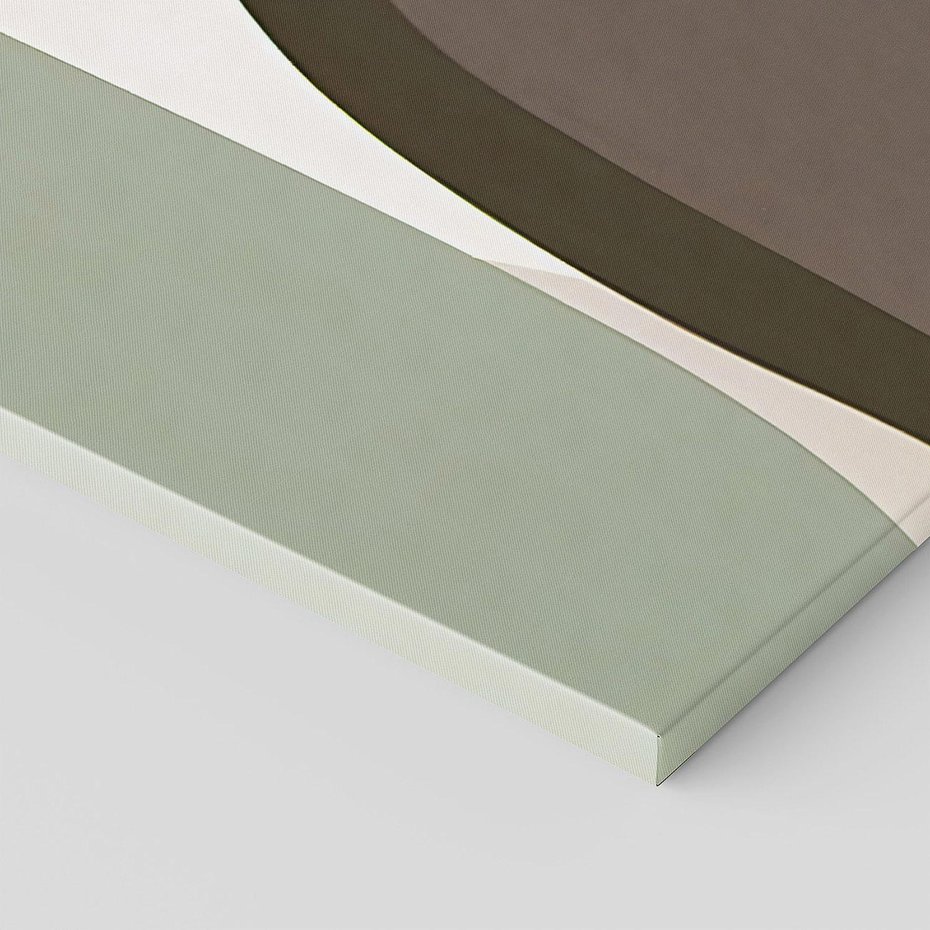 Obraz na płótnie 120x40 - Fale w Zieleni - abstrakcyjne kształty, zgaszona zieleń