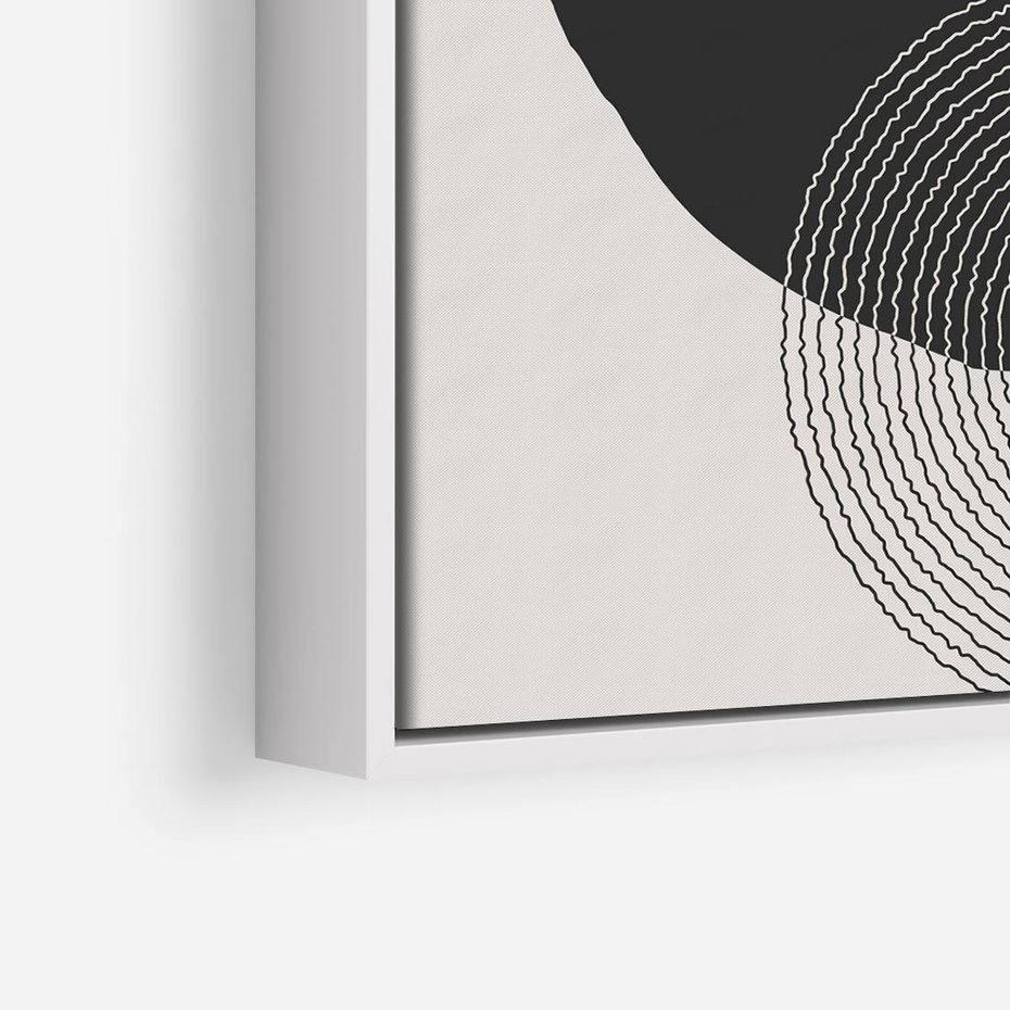 Obraz w ramie 80x80 - Migotliwa Opowieść - abstrakcyjna kompozycja, okręgi - rama biała