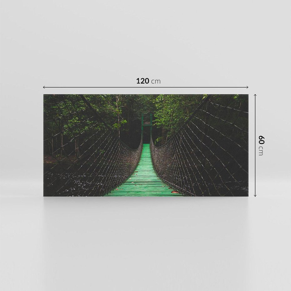 Obraz na płótnie 120x60 - Most linowy w lesie - most, linowy