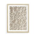 Plakat w ramie 50x70 - Geometryczne 3D: Abstrakcyjna Harmonia - geometryczne, 3D - rama drewno