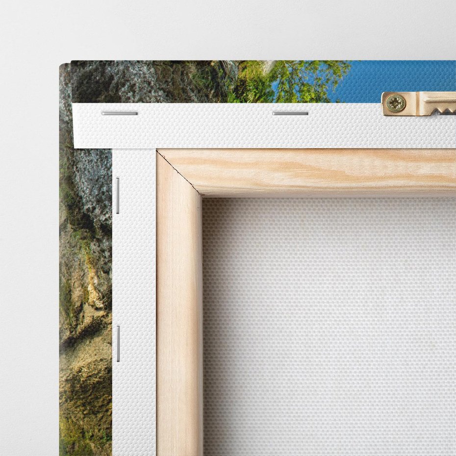 Obraz na płótnie 100x70 - Wodospad: Skały w ruchu - wodospad, las