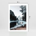 Plakat bez ramy 50x70 - Zamarznięta Rzeka - zima w górach, zamarznięta rzeka