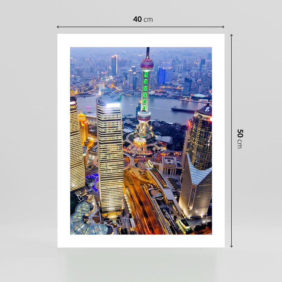 Plakat bez ramy 40x50 - Wzgórza Mieściny - wieżowce, miasto