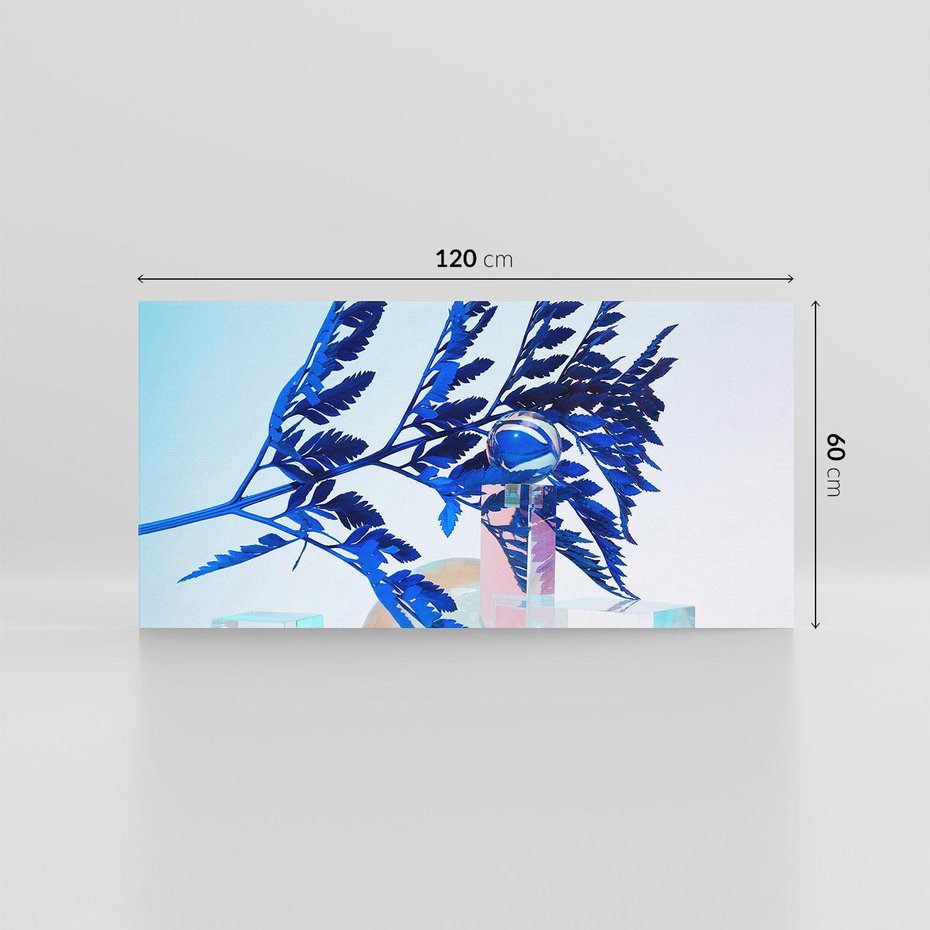 Obraz na płótnie 120x60 - Intensywny Kolor Natury - liście, kobalt