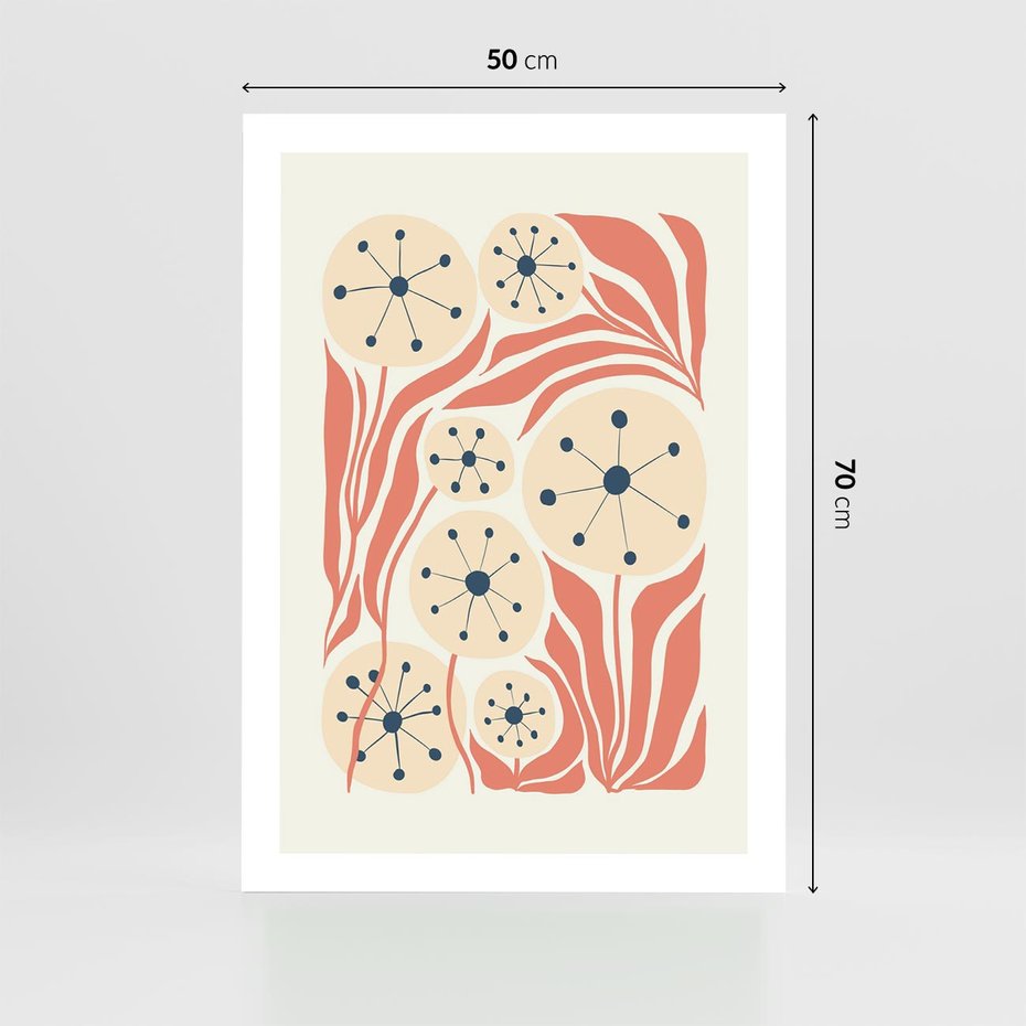 Plakat bez ramy 50x70 - Impresje Harmonii - abstrakcyjne kwiaty, rośliny