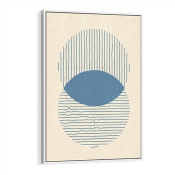 Obraz w ramie 80x120 - Wnętrza Refleksji - geometryczne kształty, koła - rama biała