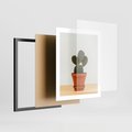Plakat w ramie 40x50 - Kwiatowy taniec kaktusa - kaktus, kwiat - rama czarna