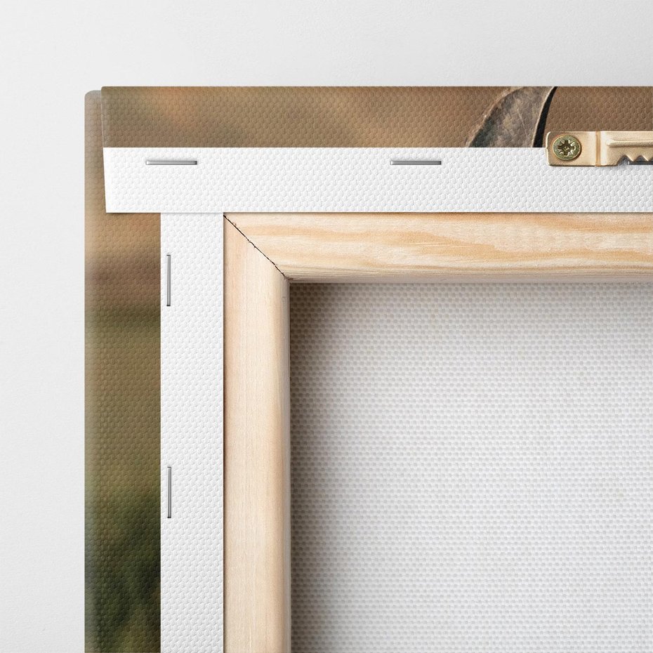 Obraz na płótnie 80x120 - Lasowa siła w drewnie - las, siekiera