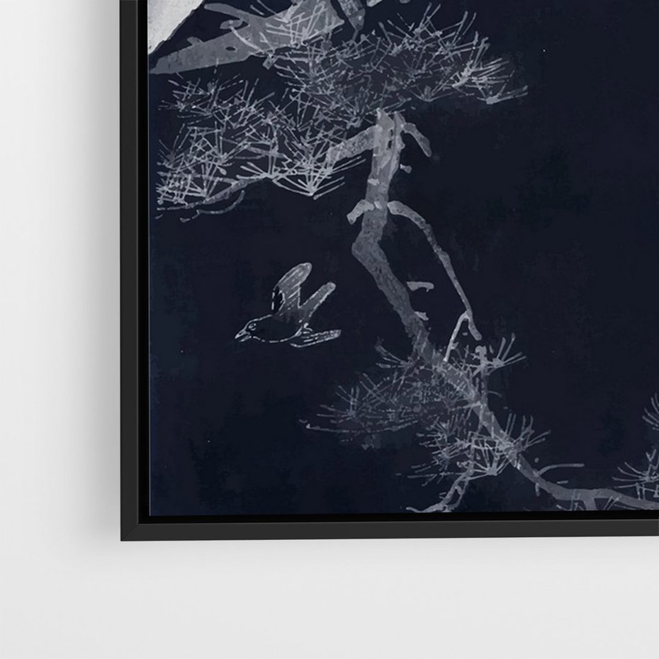 Obraz w ramie 70x100 - Japońskie Pawie - japońska grafika, pawie - rama czarna