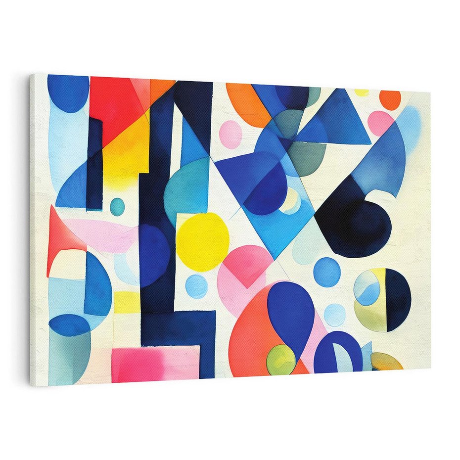 Obraz na płótnie 100x70 - Księga Akwarelowych Przeniknięć - abstrakcyjny obraz, różne kolorowe kształty