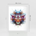 Plakat w ramie 30x40 - Tygrys w graficznej oprawie - tygrys, grafika - rama biała