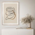 Plakat w ramie 40x50 - Bezczasowe Kontury - abstrakcyjne linie, zaplątane - rama drewno