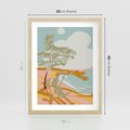 Plakat w ramie 30x40 - Spokojny Wiatr - pastelowy krajobraz, nowoczesny plakat - rama drewno