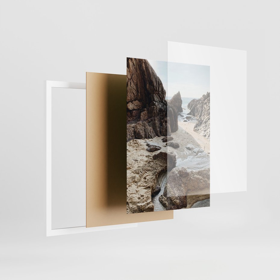 Zestaw obrazy w ramie 40x50 galeria - Morze, plaża, klify - rama biała