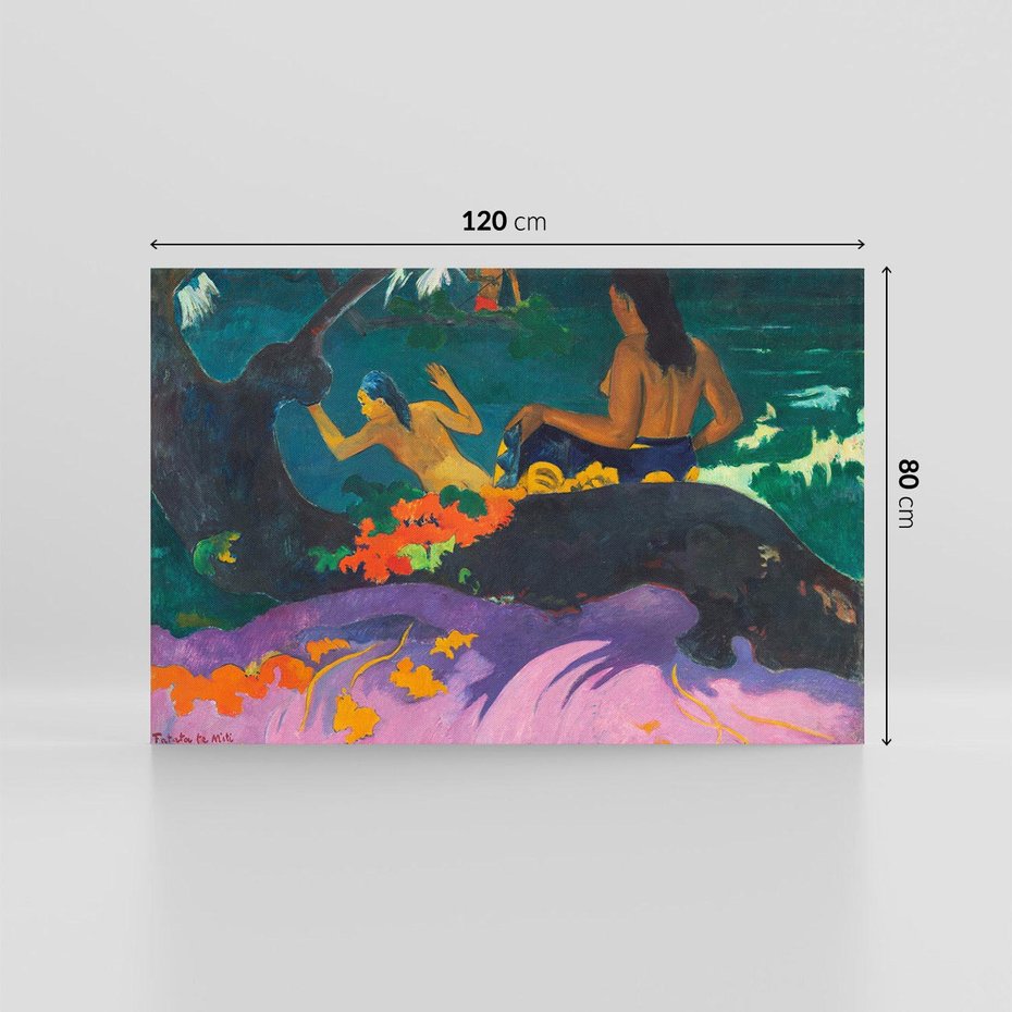 Obraz na płótnie 120x80 - Nad morzem 1892, Paul Gauguin - Reprodukcja - reprodukcja, obraz na płótnie