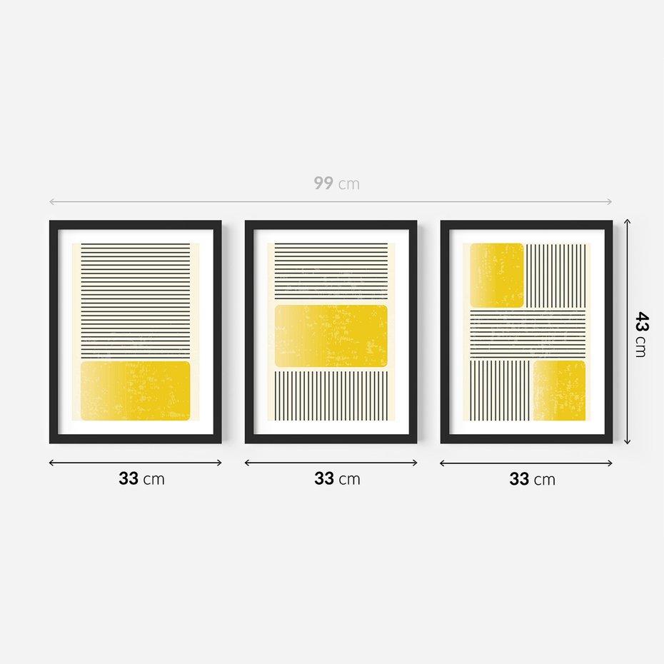 Zestaw obrazy w ramie 30x40 galeria - Symetria, graficzna, minimalizm - rama czarna