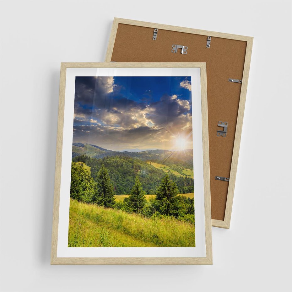 Plakat w ramie 50x70 - Pejzaż w perspektywie - pejzaż, perspektywa - rama drewno