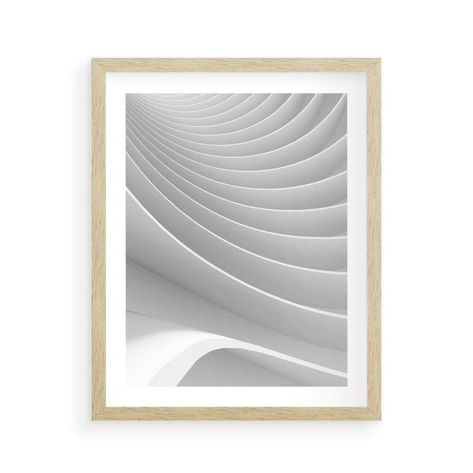 Plakat w ramie 40x50 - Geometryczna Harmonia - geometryczne, kształty - rama drewno