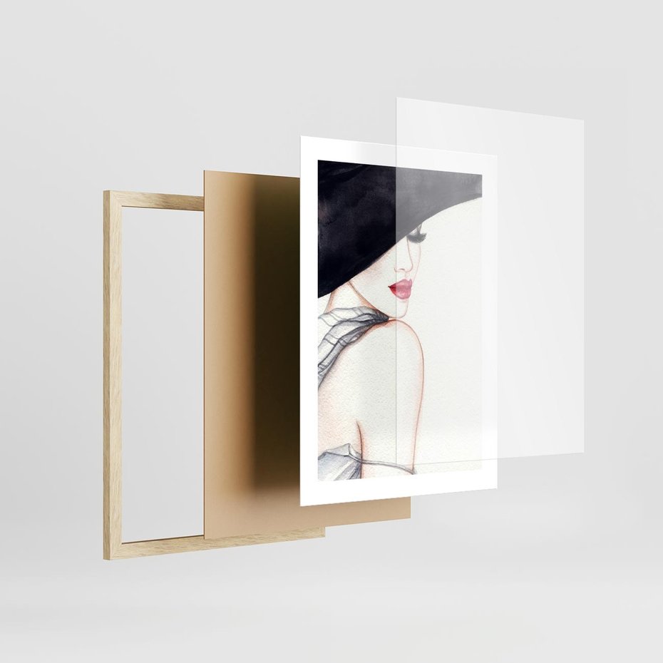 Plakat w ramie 30x40 - Stylowa Ekspresja - kobieta, moda - rama drewno