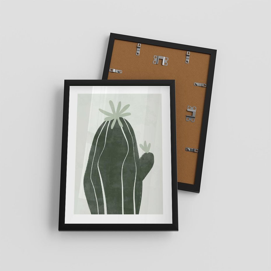 Plakat w ramie 30x40 - Zieleń Inspirującego Życia - zielony plakat, minimalizm - rama czarna