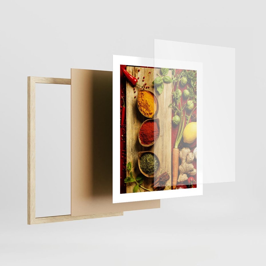 Plakat w ramie 40x50 - Smakowy Zmysł - przyprawy, kuchnia - rama drewno