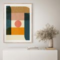 Plakat w ramie 30x40 - Geometryczna Ekspresja - geometria, plakat - rama drewno