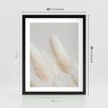 Plakat w ramie 40x50 - Czysty Minimalizm - białe trawy, minimalizm - rama czarna