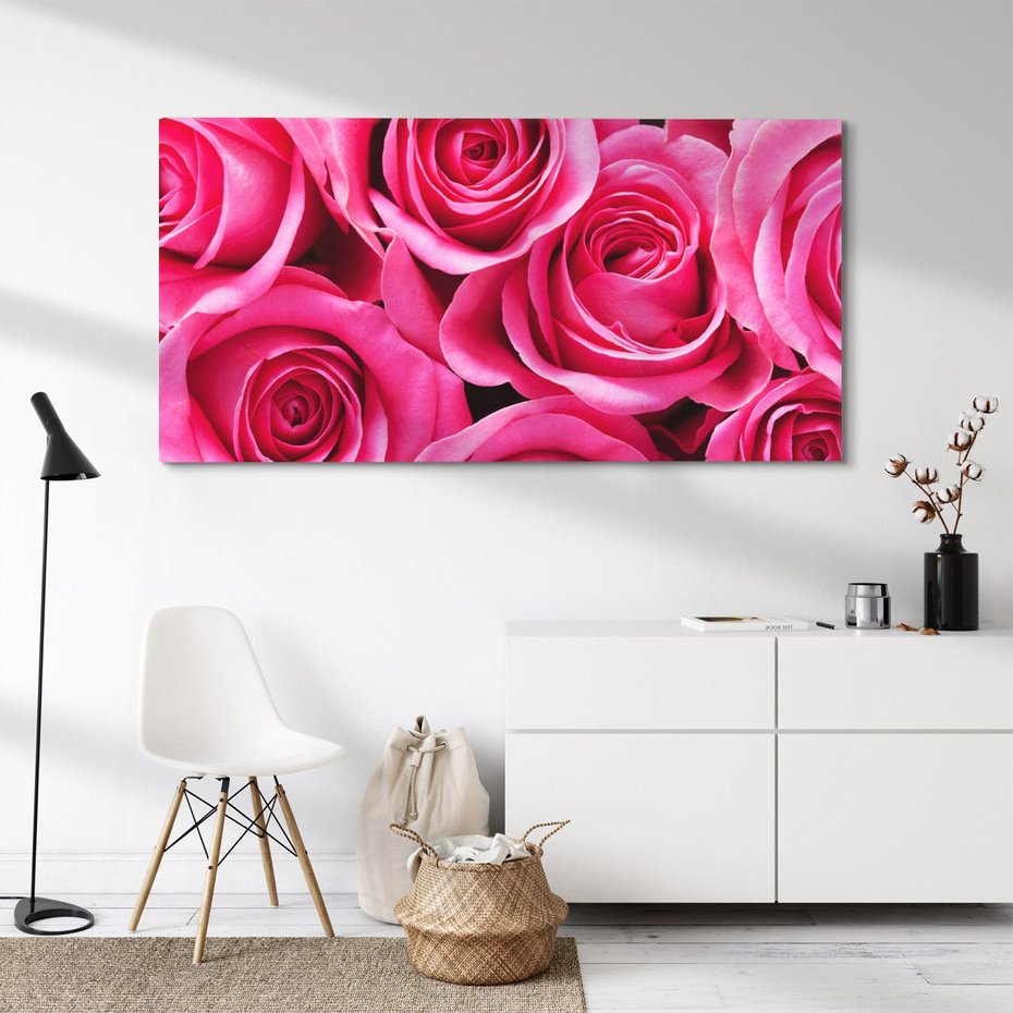 Obraz na płótnie 120x60 - Romantyczne róże w pełnym rozkwicie - róże, kwiaty