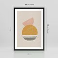 Plakat w ramie 50x70 - Krótka Forma - abstrakcyjna sztuka, boho kształty - rama czarna