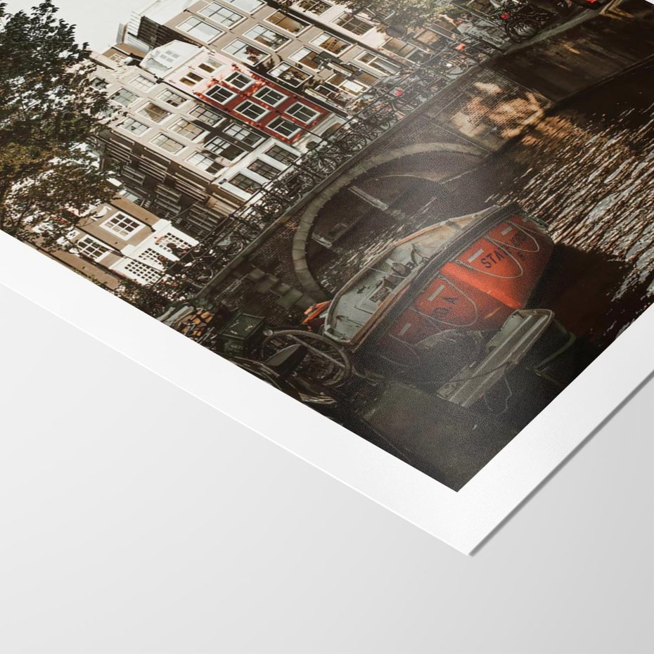 Plakat bez ramy 50x70 - Jesienne Uroki Holandii: Kanały i Most - Holandia, kanały