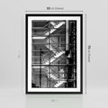Plakat w ramie 50x70 - Schody do architektonicznej przestrzeni - schody, architektura - rama czarna