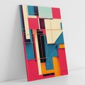 Obraz na płótnie 80x120 - Przejście przez labirynt myśli - kolorowa abstrakcja, instalacja z prostokątów i linni