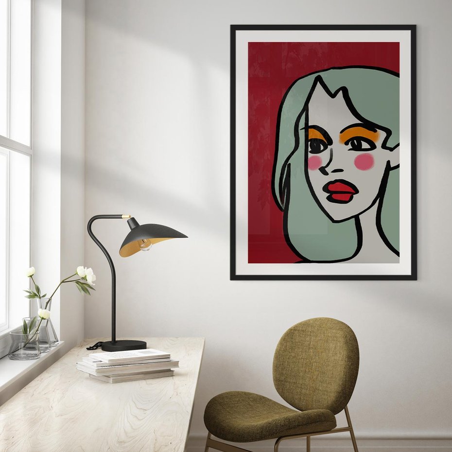 Plakat bez ramy 50x70 - Ekspresja Linii - nowoczesny plakat, mocna linie