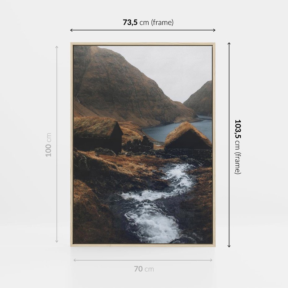 Obraz w ramie 70x100 - Spokój Natury - skandynawski, pejzaż - rama drewno