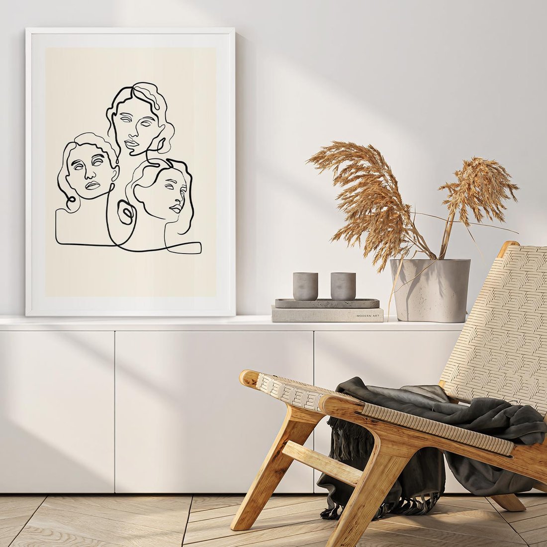 Plakat bez ramy 30x40 - Trzy Kobiety - 3 kobiety, antyczny posag