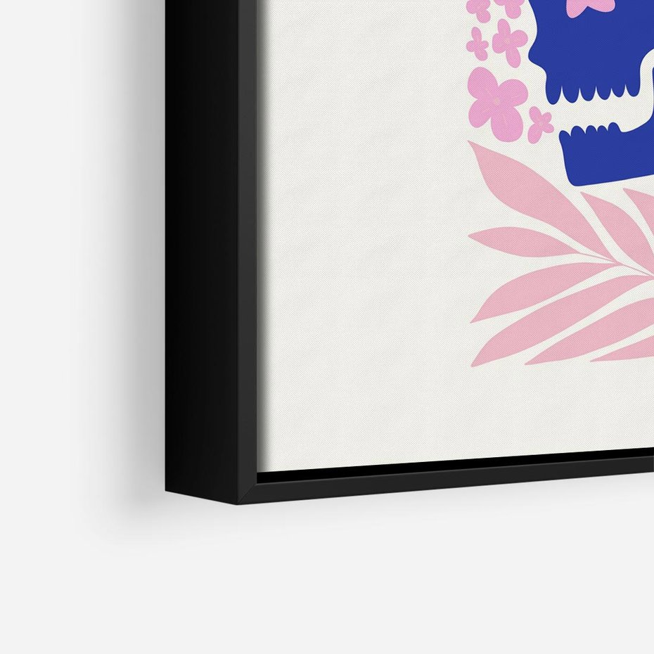 Obraz w ramie 50x50 - Żart z Czaszką - abstrakcja, sztuka nowoczesna - rama czarna