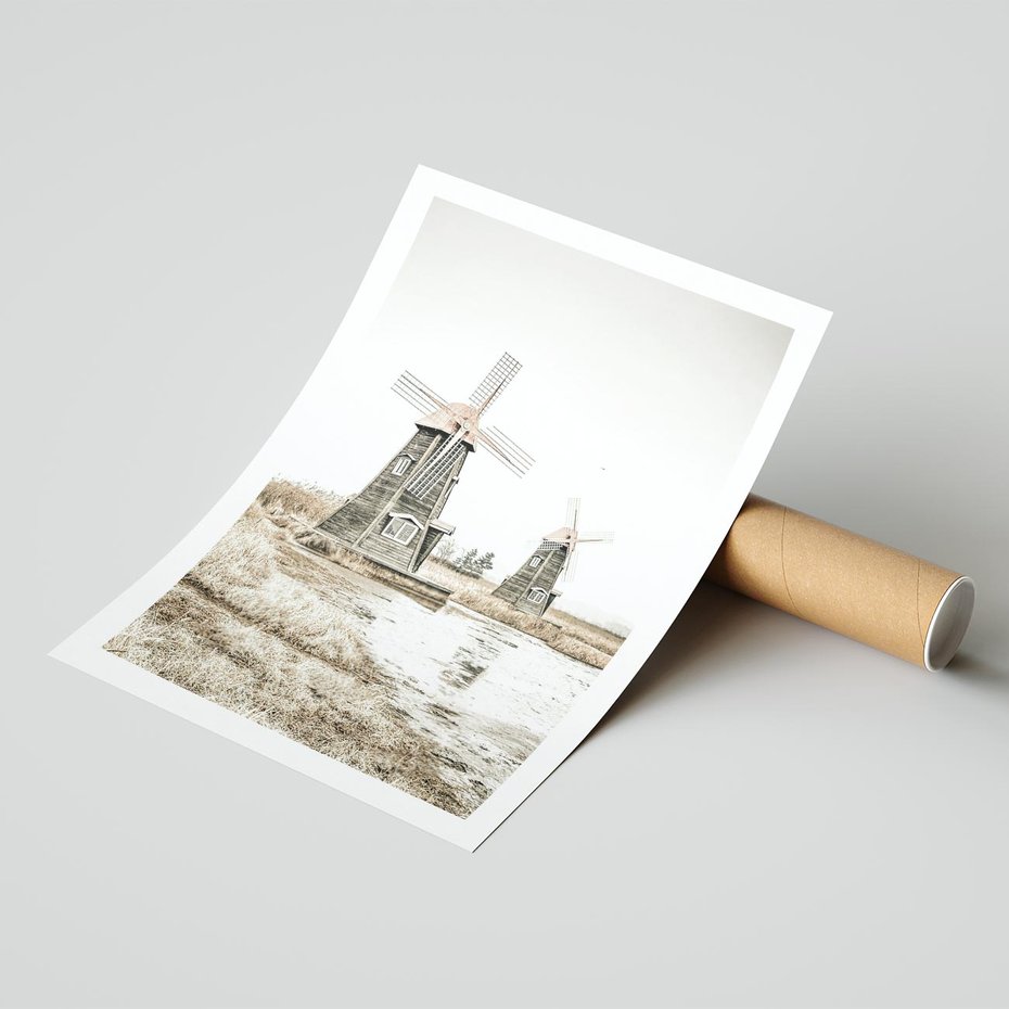 Plakat bez ramy 40x50 - Wiejskie Młyny: Rustykalna Fotografia - młyny, rustykalna fotografia