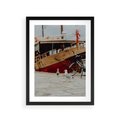 Plakat w ramie 30x40 - Przygoda na Horyzoncie - port, statek - rama czarna