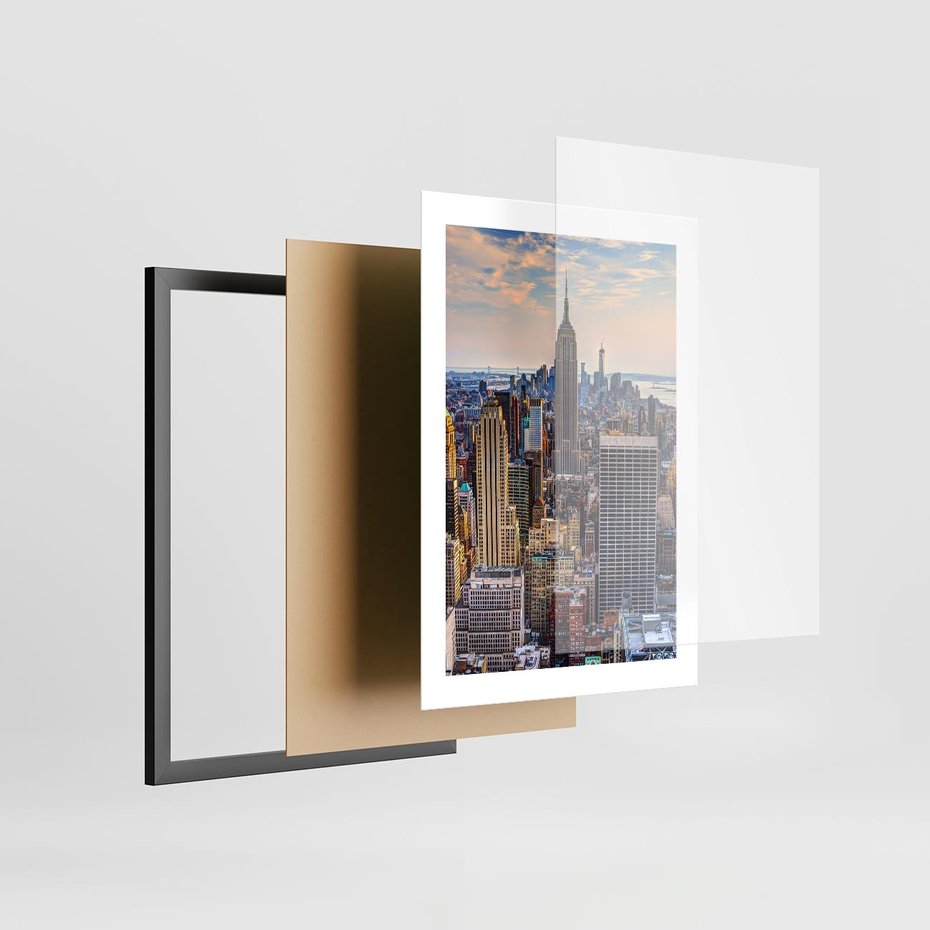 Plakat w ramie 30x40 - Manhattan - Wieżowce Nowego Jorku - Manhattan, Nowy Jork - rama czarna