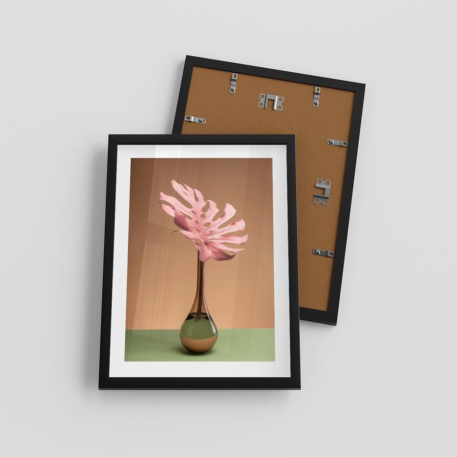 Plakat w ramie 30x40 - Wyjątkowy monstera - monstera, liść - rama czarna