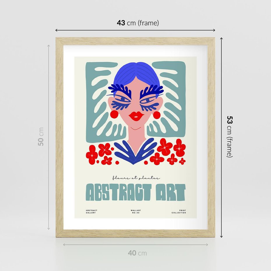 Plakat w ramie 40x50 - Podróżne Impulsy - abstrakcja, kobieta - rama drewno