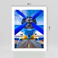Plakat bez ramy 40x50 - Śmigłowiec indygo - samolot, śmigło