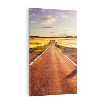 Obraz na płótnie 80x120 - Droga ku zachodowi słońca - droga, zachód