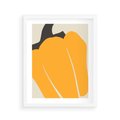 Plakat w ramie 40x50 - Migocące Formy - abstrakcyjny minimalistyczny obraz, żółta papryczka - rama biała