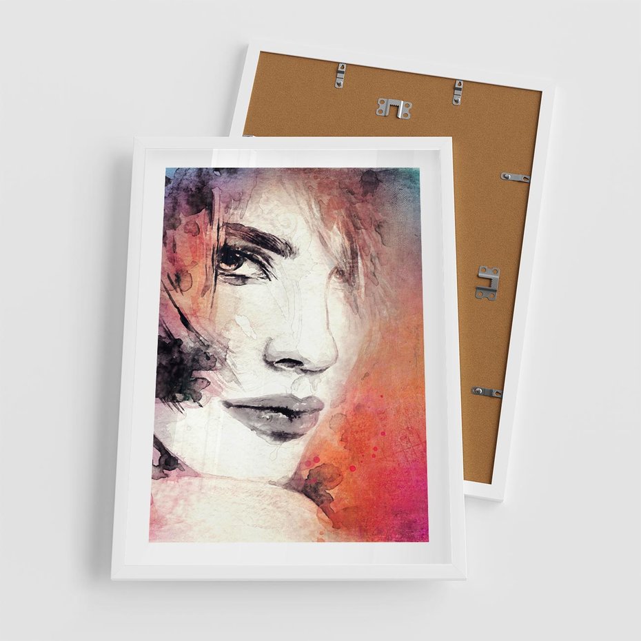 Plakat w ramie 50x70 - Kobieta w sztuce - portret, kobieta - rama biała