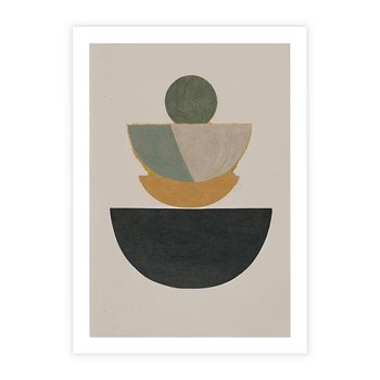 Plakat bez ramy 21x30 - Podróżne Refleksyjne Odbicia - abstrakcyjny obraz, kolory ciepłe