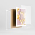 Plakat w ramie 30x40 - Migocące Wibracje - abstrakcyjne kwiaty, pastelowe kolory - rama biała